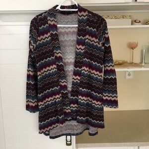 Plum Aztec Print Cardigan